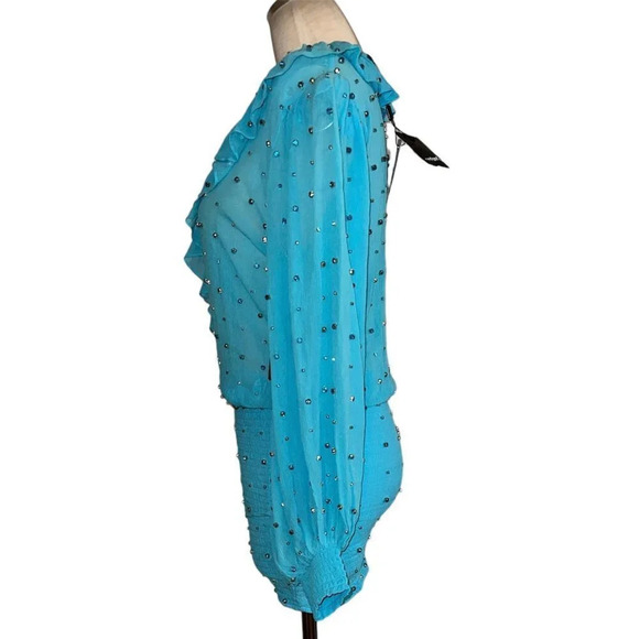 Retrofete Lennon Crystal Mini Dress in Blue Atoll XSmall New Cocktail Womens - Picture 7 of 16